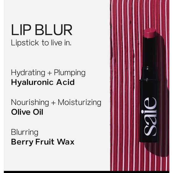 SAIE Lip Blur Matte Blurring Lipstick - Pop - Picture 4 of 4